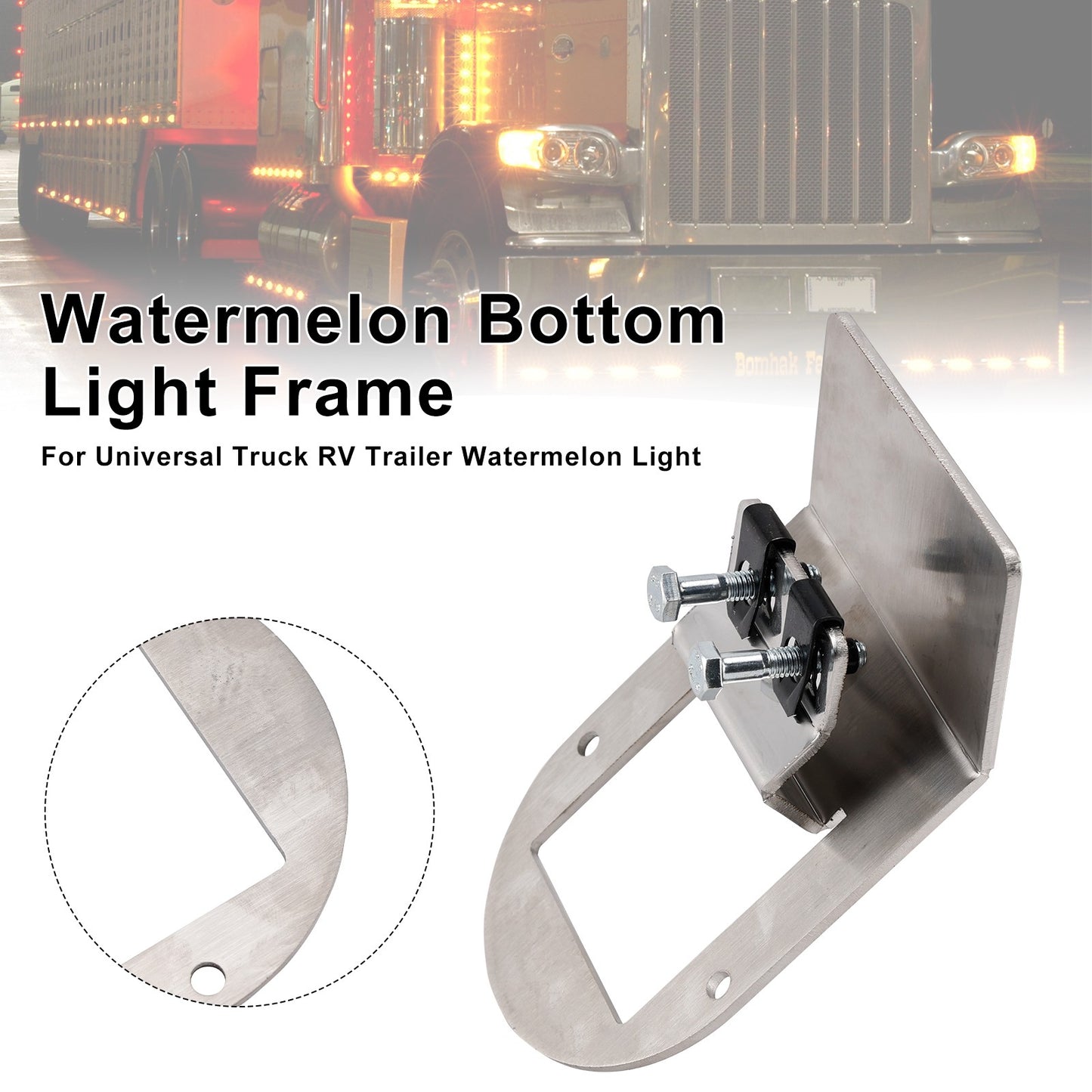 Watermelon Under Glow Frame Bracket Universal Clamp Style Mount For Truck RV #