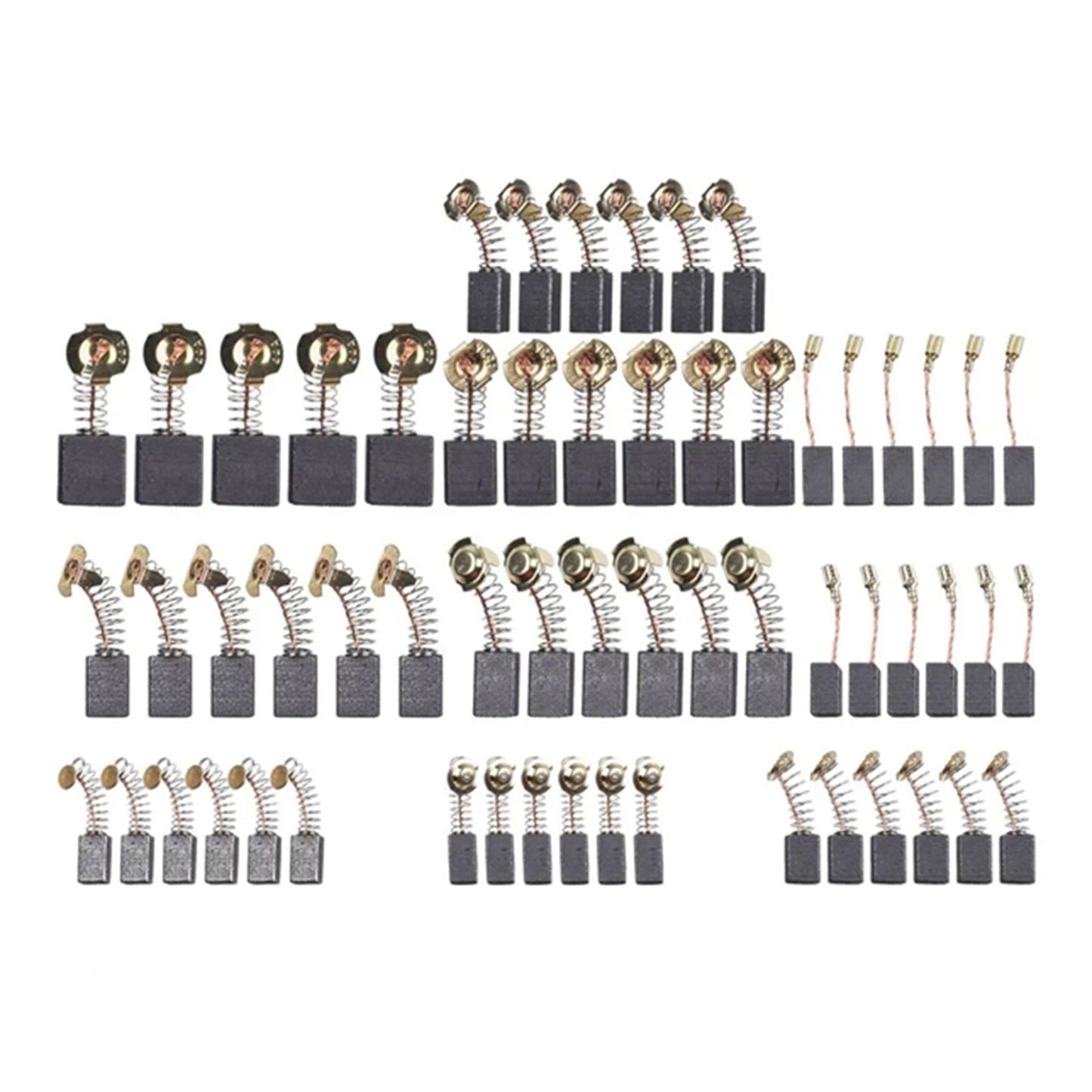 60Pcs 10 Sizes Electric Motor Carbon Brushes Replacement For Power Tool
