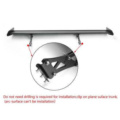 Adjust 53" No Drilling GT Rear Truck Wing Racingpoiler Aluminum Universal BLK