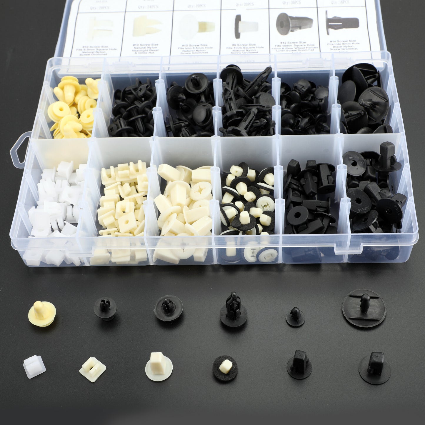 292PCS Fender Door Hood Bumper Trim Clips Body Retainer Assortment&Screwdriver