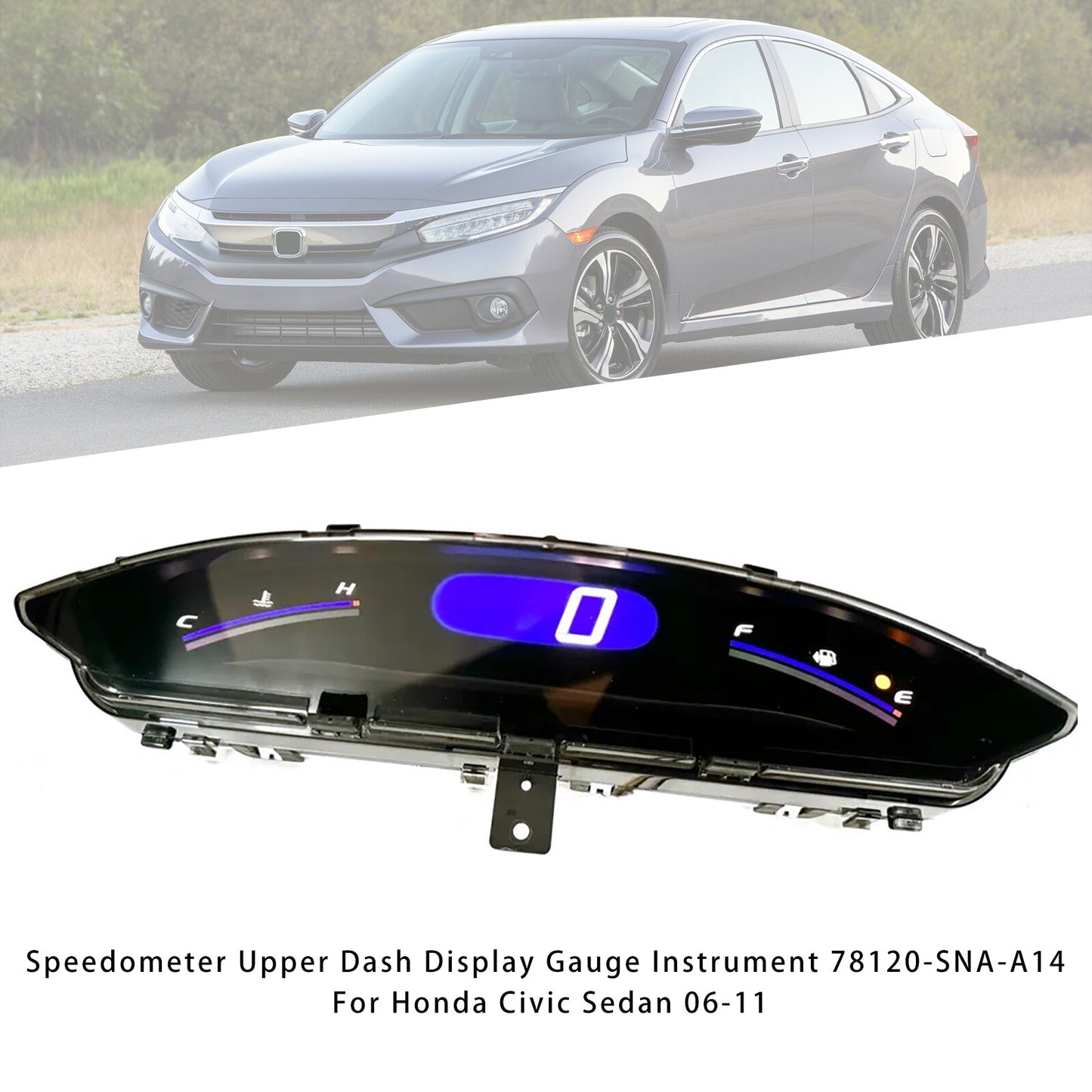 Speedometer Upper Dash Display Gauge Instrument For Honda Civic Sedan 06-11