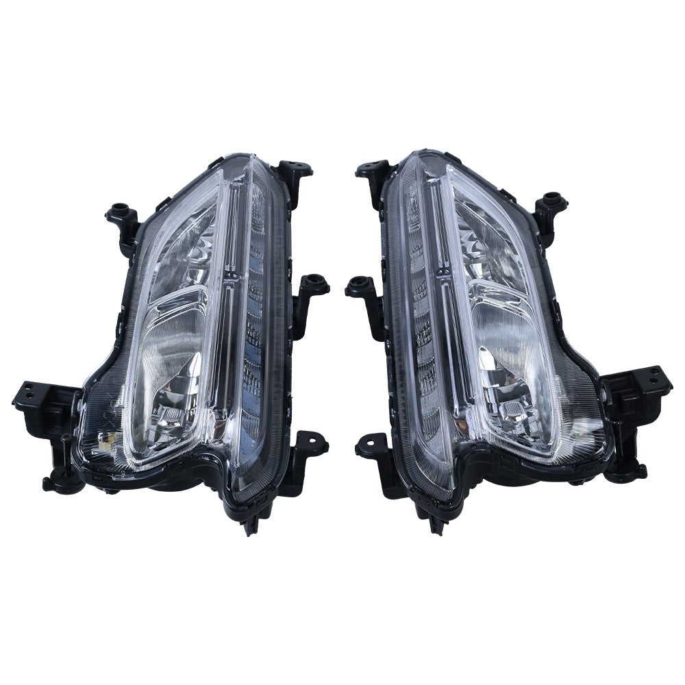 Left+Right Side Fit For 2017 2018 Hyundai Santa Fe Sport LED Fog Lights Lamps