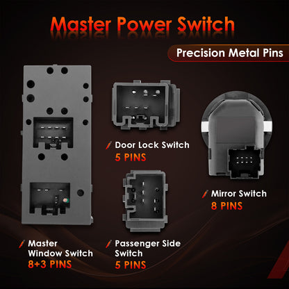 Master Power Window Mirror Door lock Switch For 04-08 Ford F-150 Lincoln Mark LT