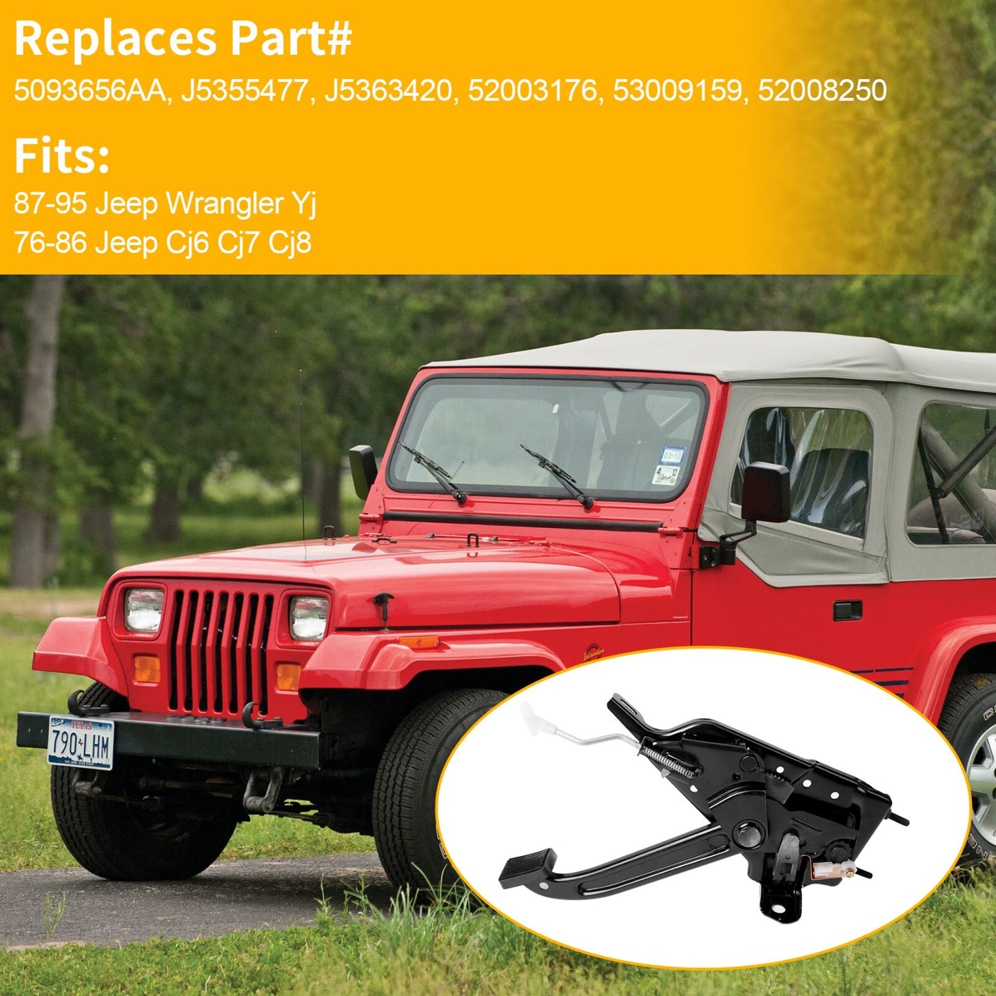 5093656AA Parking Emergency Brake Pedal Assembly for Jeep Wrangler YJ - CJ6/7/8