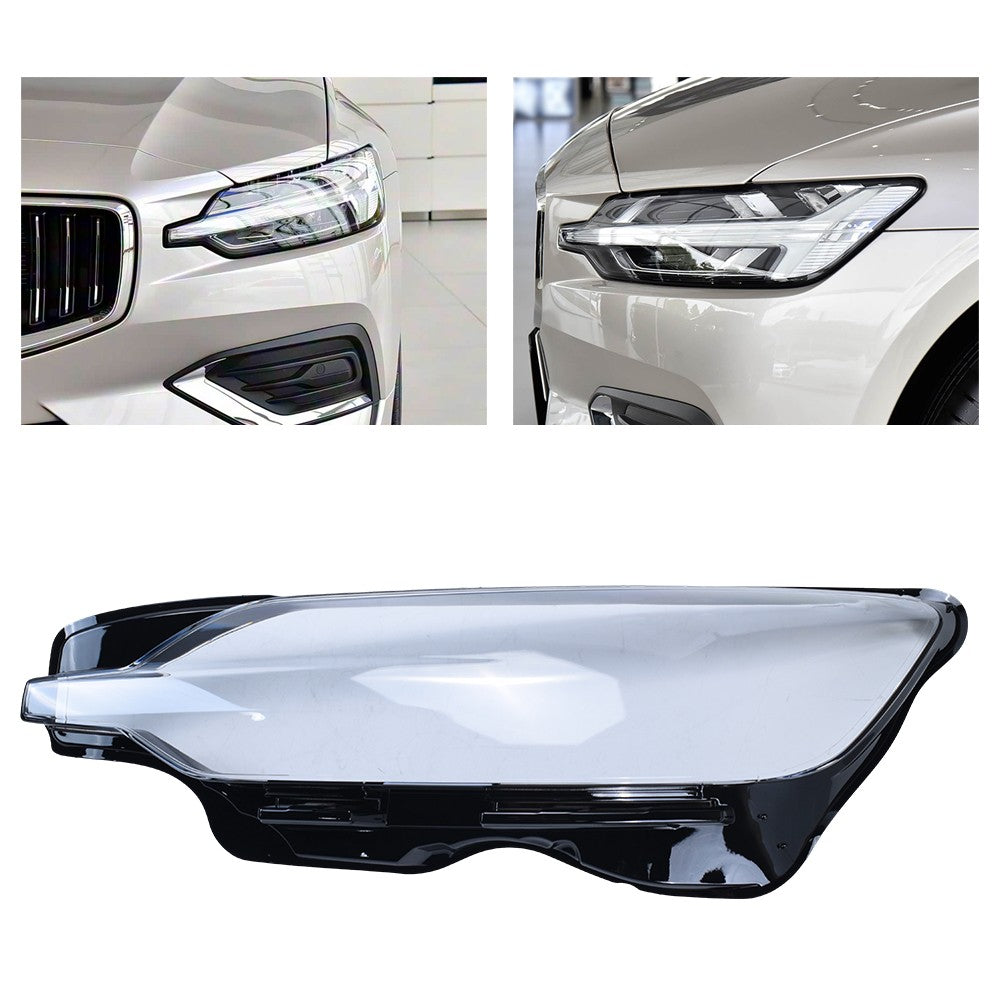 Left Side For Volvo S60 2019-2024 Clear Headlight Lens Headlamp Glass Cover 1Pcs