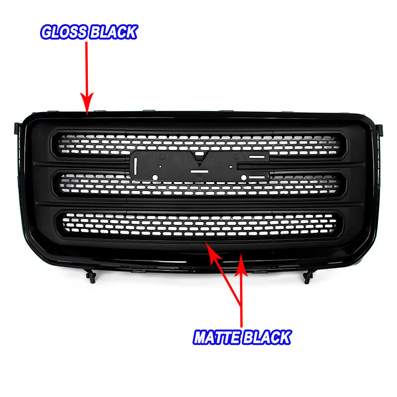 Gloss+Matte Black Front Bumper Grill Grille For GMC Acadia 2013-2016 GM1200666