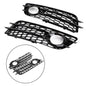 Black Honeycomb Style Fog Light Grill Bumper For Audi A4 S-LINE S4 2008-2012