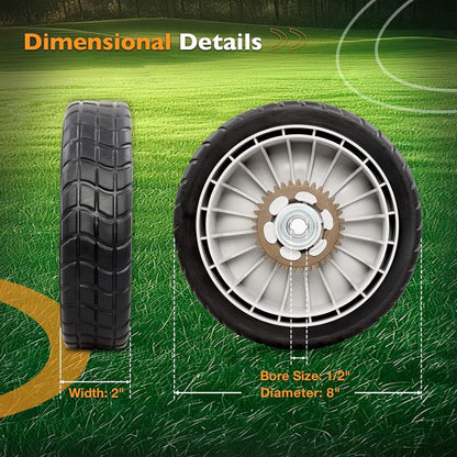2-Pack 8" Lawn Mower Rear Wheels For Honda HRR216 HRS216 HRT216 42710-VE2-M02ZE