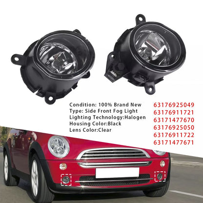 Pair Front Bumper Fog Lights For Mini Cooper One R50 R52 R53 63176925050