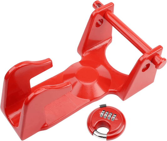 Solid Spare Gooseneck Trailer Lock w/ key lock for RVs Livestock Haulers Trailers Red