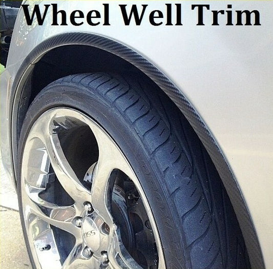 Solid Spare BLACK CARBON FIBER WHEEL WELL FENDER TRIM MOLDING D.I.Y. KIT - WARRANTY
