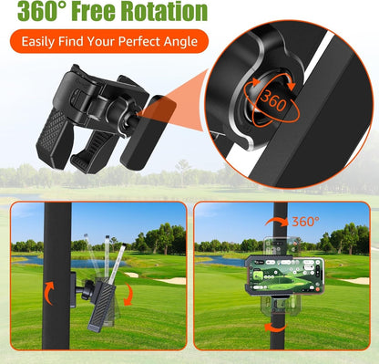 Magnetic Golf Cart Phone Holder 360?? Rotation Gym Tractor Bike Mount for iPhone