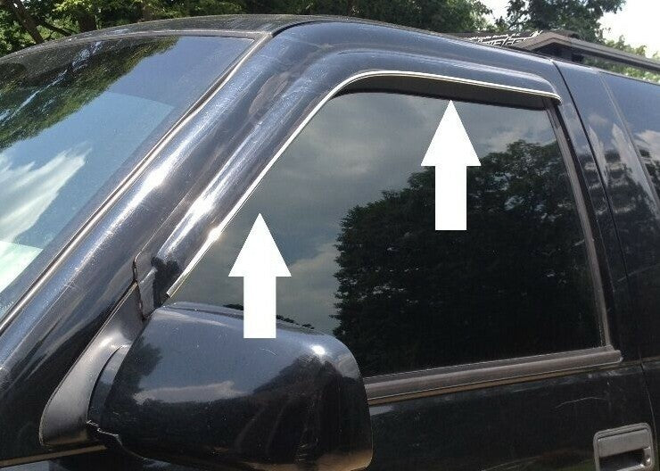 WINDOW VISOR CHROME TRIM MOLDING ACCESSORY KIT - FITS ANY 2 DOOR COUPE MODELS