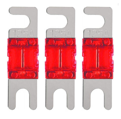 Mini ANL Fuse 125A 125 Amp AFS Fuses For Auto Marine Stereo Audio Video 3 Pack
