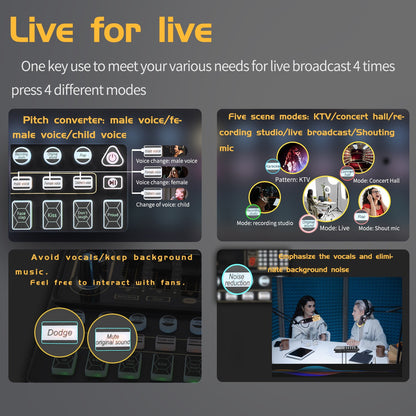 V10 Sound Card Live Sound Card Mobile Phone Karaoke Computer Live Broadcast #8