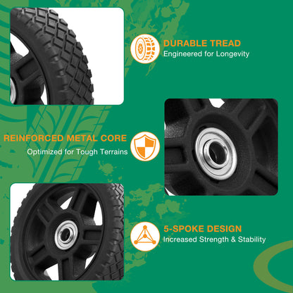 2x 10" Push Lawn Mower Plastic Wheel Fit Craftsman Mower Generator Garden Tiller