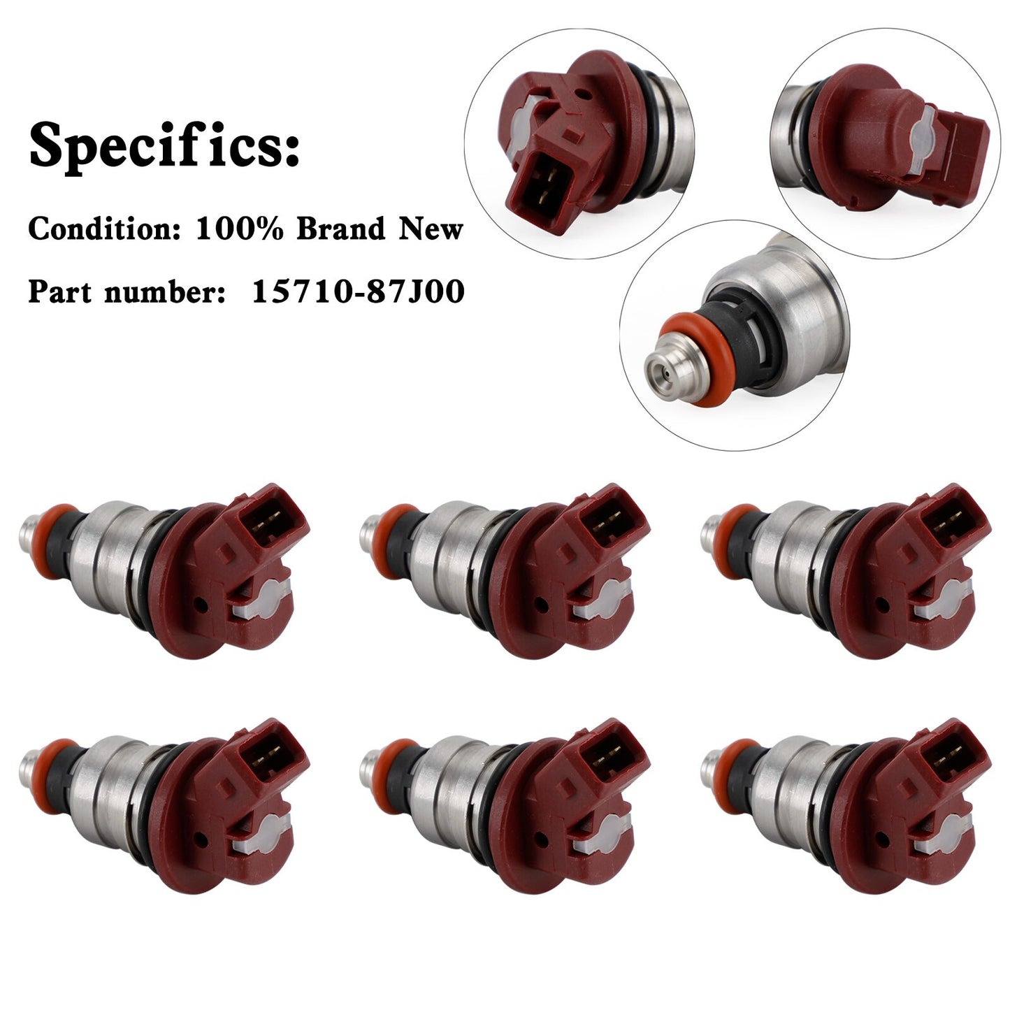 6PCS 75-90-115-200-225 Fuel Injectors 37001 For Mercury Outboard Mariner 804528