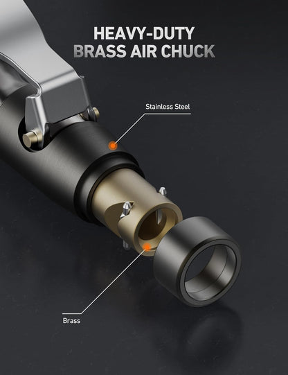 200PSI Tire Inflator Lock-on Air Chuck Heavy-Duty Compatible with Schrader Valve