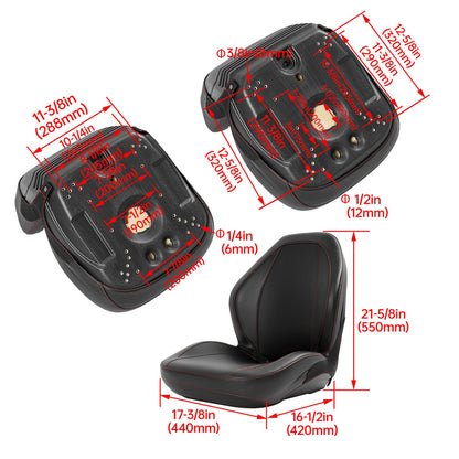 Solid Spare 2PCS Black Sewn Bucket Seats For Yamaha Rhino 450 660 700 #5UG-F4710-00-00