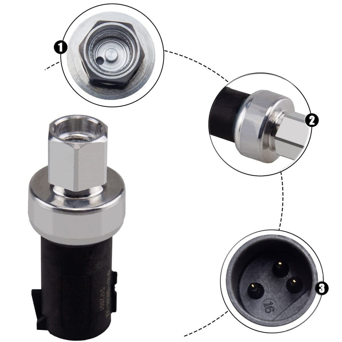 A/C Pressure Sensor Transducer Switch 6F9Z19D594AA for Ford F-150 Focus Mustang