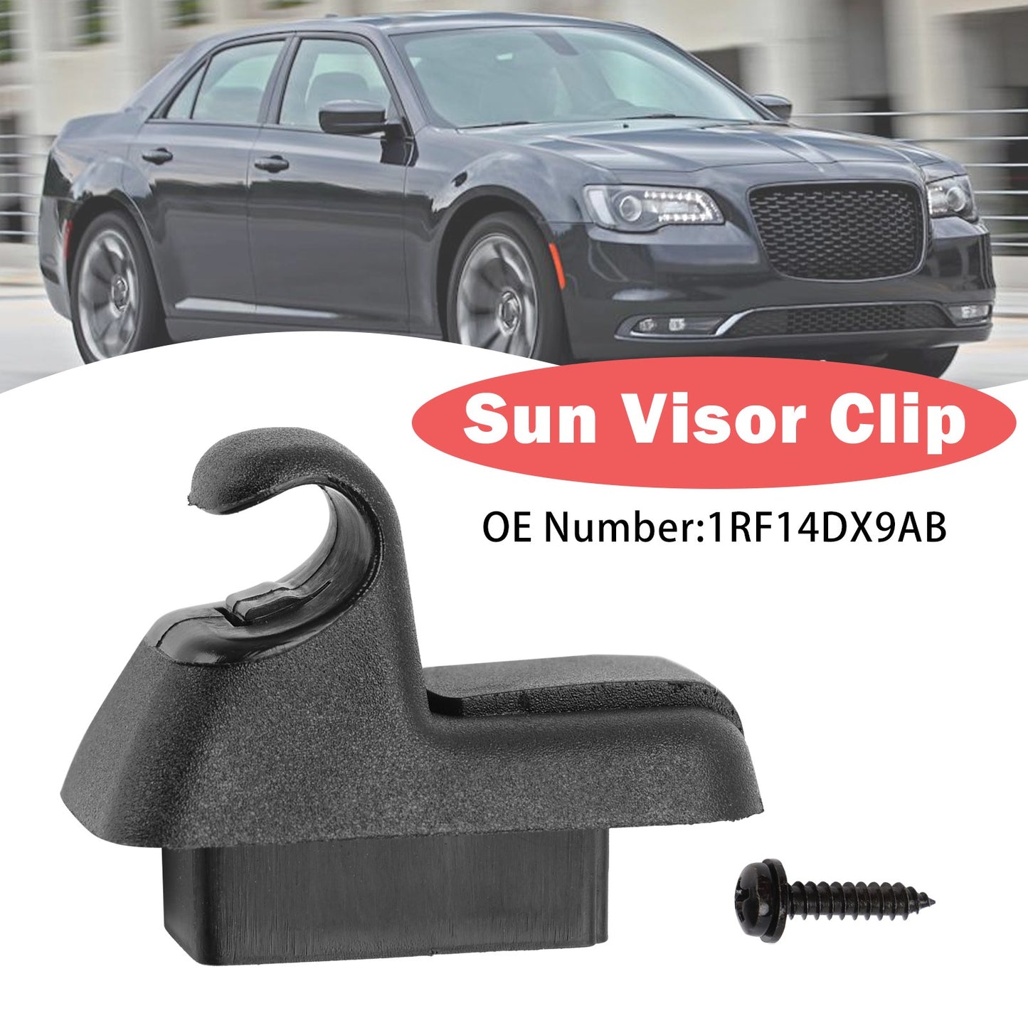 Black Sun Visor Clip 1RF14DX9AB Fit For Chrysler 300 Dodge Charger 2011-2020