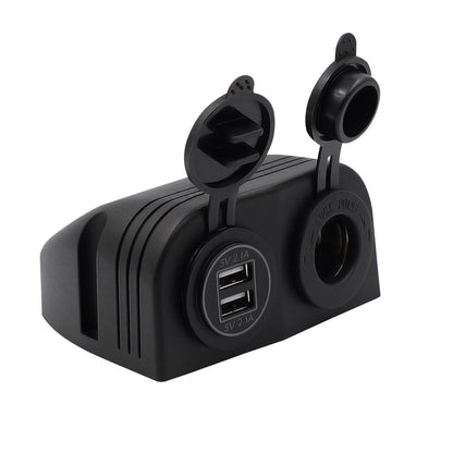 12V Dual USB 4.2A Charger Power Socket Outlet Surface Mount Fit Car Marine