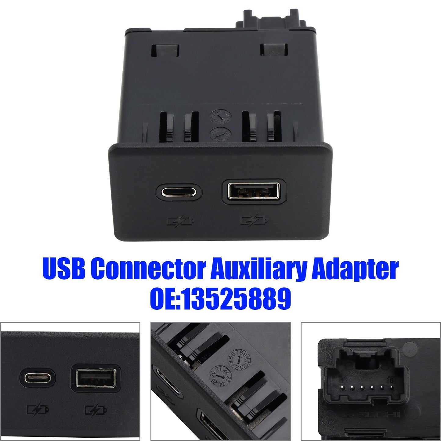 USB Connector Auxiliary Adapter 13525889 for Silverado Sierra 1500 2500 3500