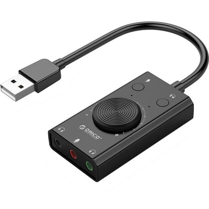 Black USB External Sound Card Virtual 7.1 Channel Adapter Plug For PC Laptop PS5