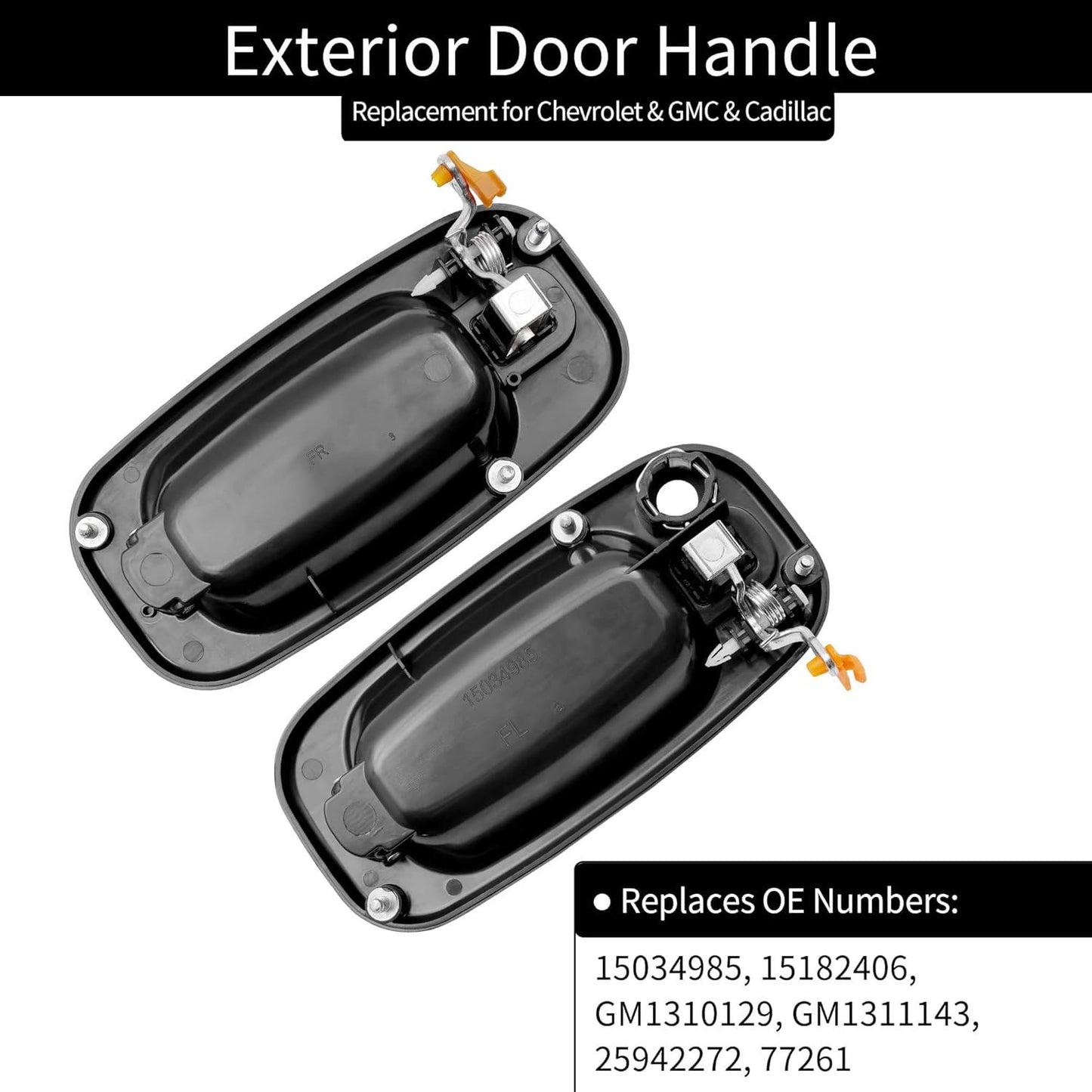 2Pcs Exterior Door Handle Fit 99-07 Chevy Silverado GMC Sierra Cadillac 15034985