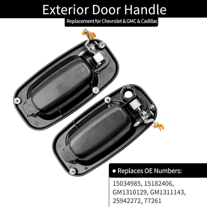 2Pcs Exterior Door Handle Fit 99-07 Chevy Silverado GMC Sierra Cadillac 15034985