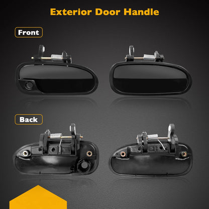 4X Complete Exterior Door Handle Outside Rear Front LH RH For 96-00 Honda Civic