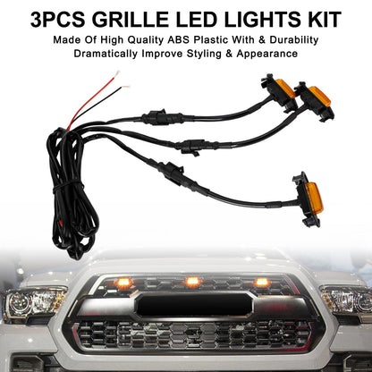 ??3PCS Front Bumper Hood Grille LED Lights For Toyota Tacoma 01-11 16-23 TRD PRO