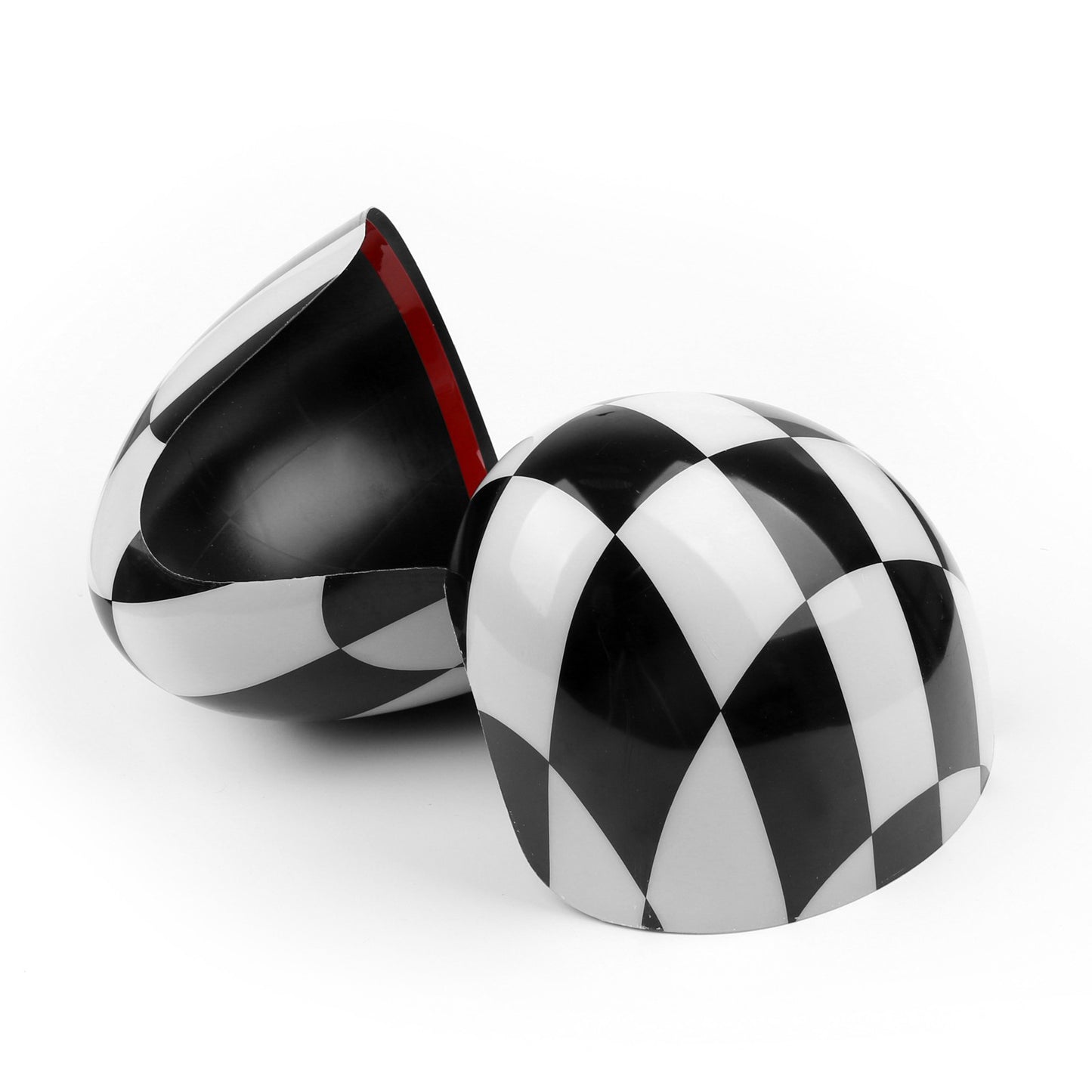 2 Checke Side Mirror Caps Covers for MINI Cooper Hardtop 2014 F55 & 2015 F56