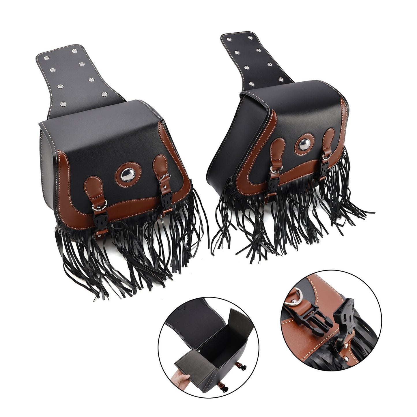 Side Tail Bag Saddlebag Color Matching Luggage Black 26L For Scooter Motorcycle