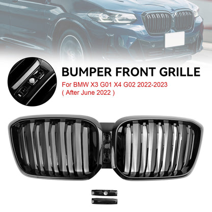 Gloss Black Front Kidney Grill Grille Fit For BMW X3 X4 G01 G02 2022-2025 2024