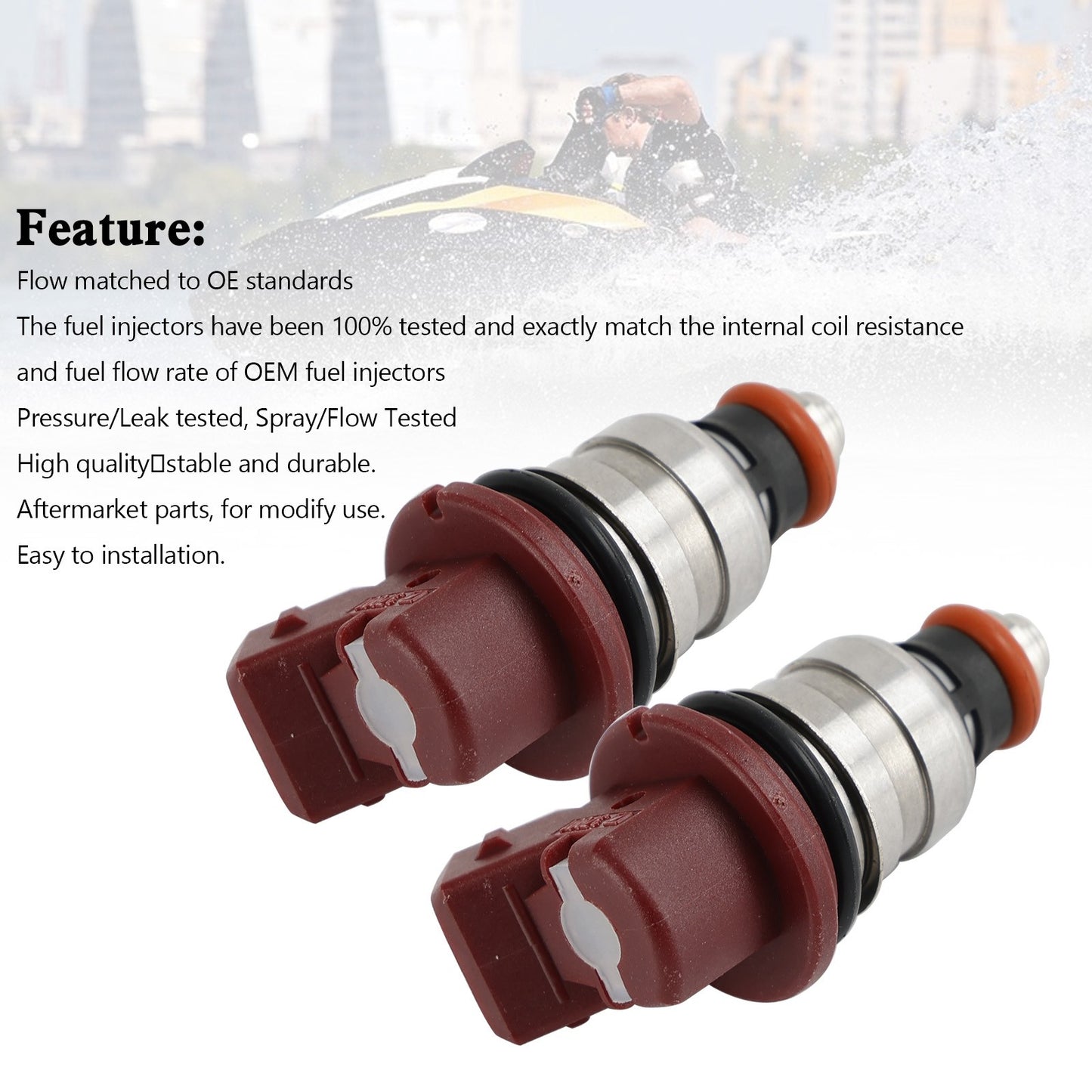 2PCS 275500460 Fuel Injectors Fit for Seadoo GTX/RX/LRV/XP/3D 2000-2007