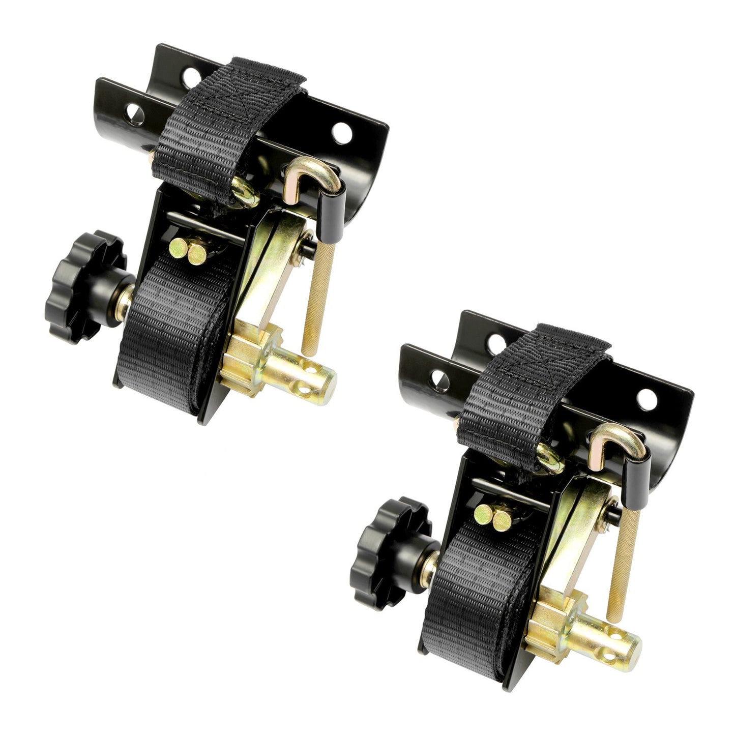 2X Ladder Rack Ratchet Straps w/ J-Hook 1.5"W x 7.5"L For Round Tube Mount Truck