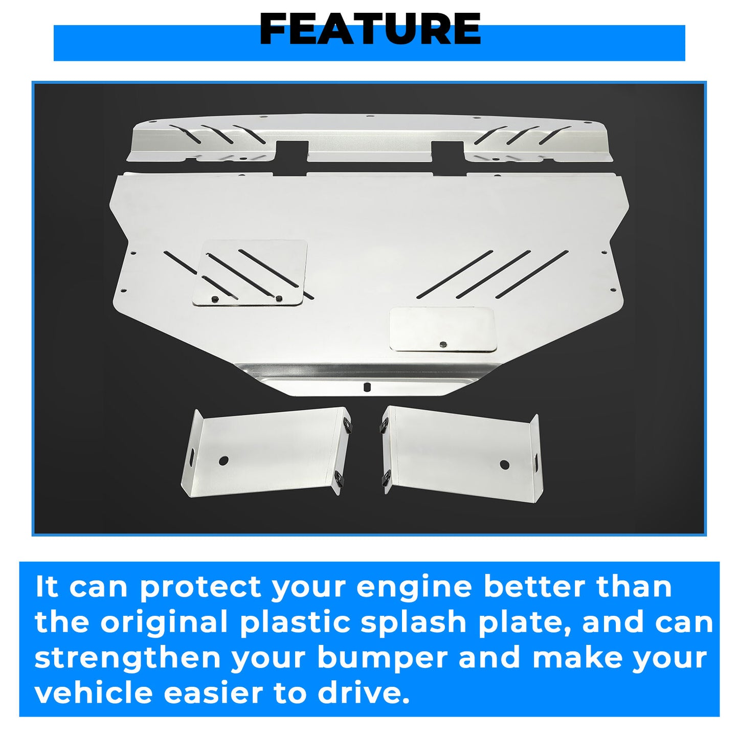 Solid Spare For 11-14 Subaru WRX Impreza Engine Splash Shield Under Tray Skid Plate Aluminum