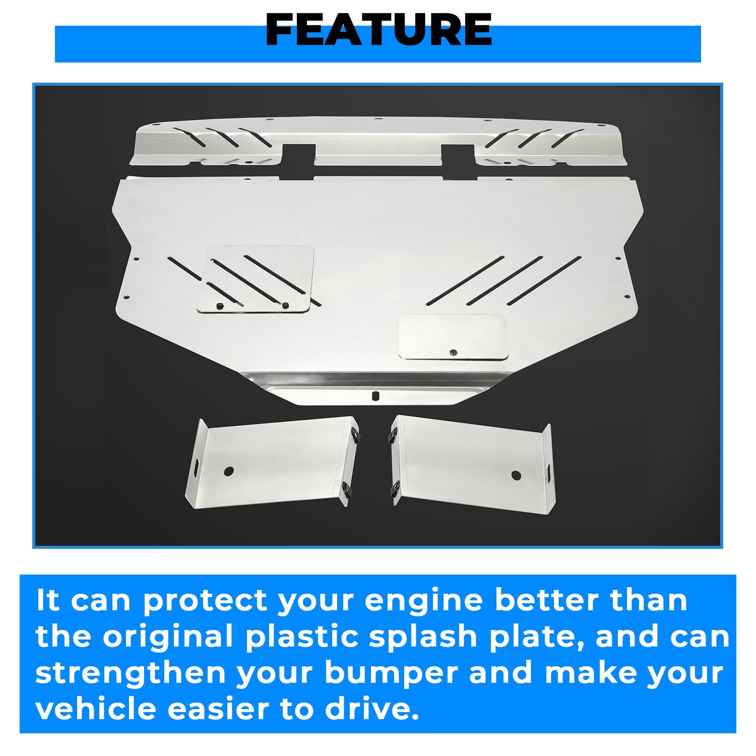 Solid Spare For 11-14 Subaru WRX Impreza Engine Splash Shield Under Tray Skid Plate Aluminum