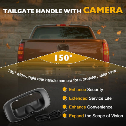 Upgrade Metal Tailgate Handle Backup Camera For 99-07 Chevy Silverado GMC Sierra