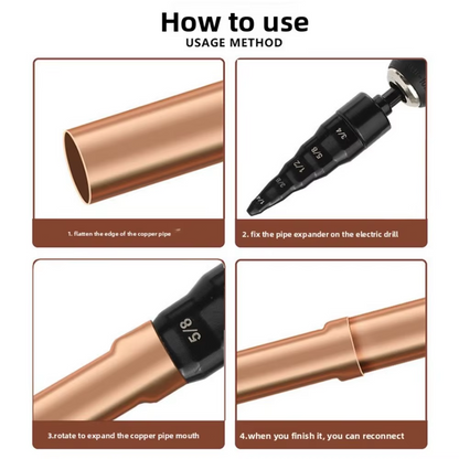 AC Air Conditioner Copper Pipe Tube Expander Swaging Tool Kit Drill Bit Flaring