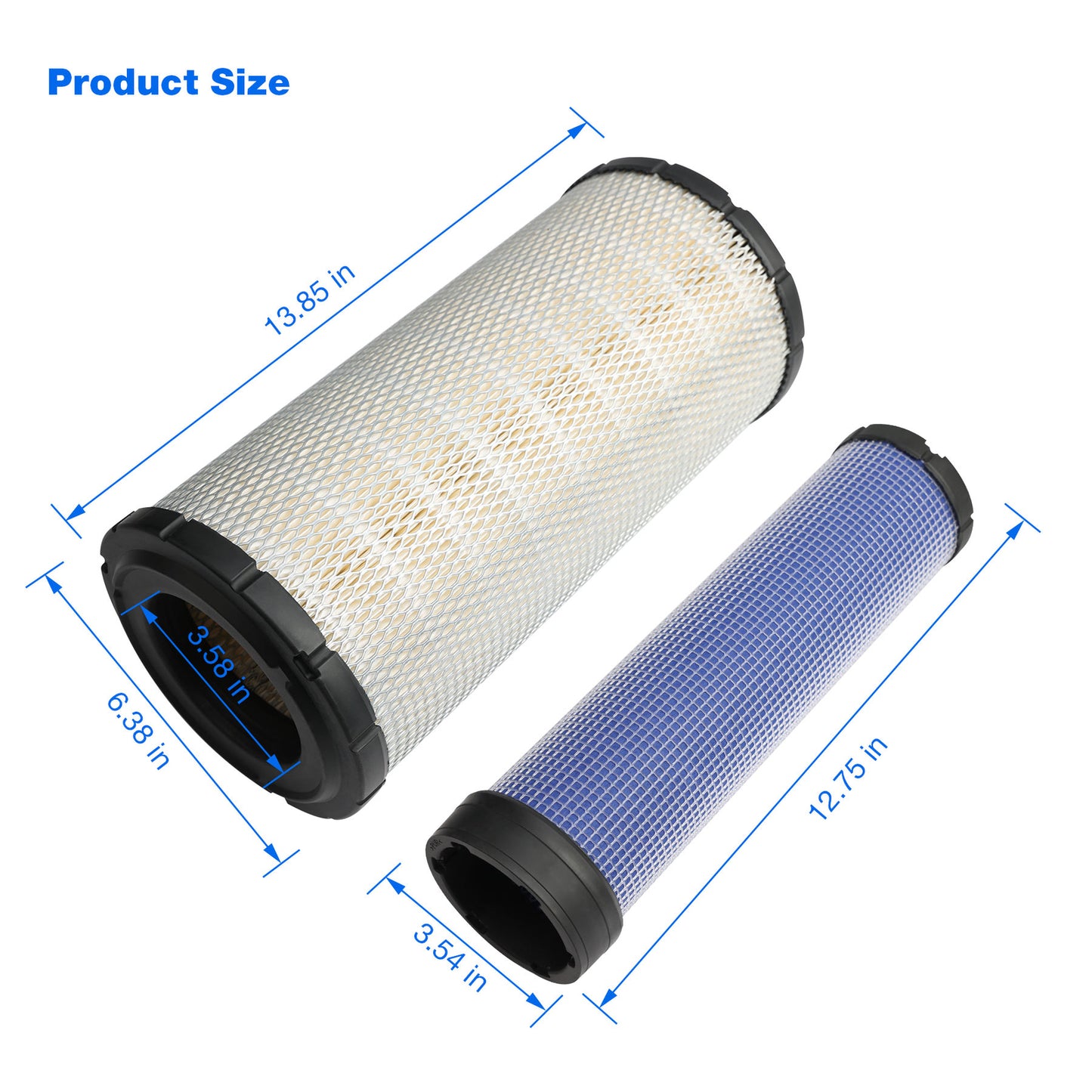P828889 P829333 Air Filters Set Fits John Deere 5103 5203 Cat 416C 416D Kubota
