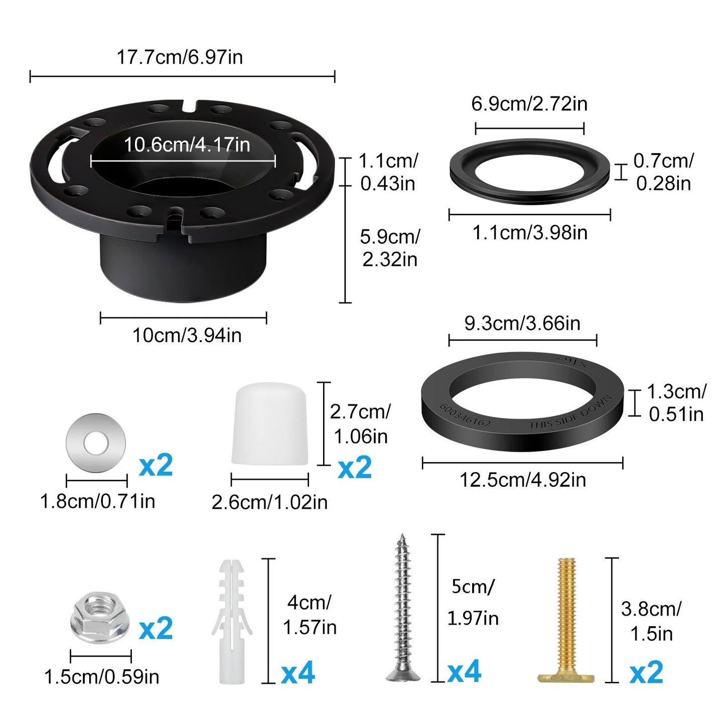 RV Toilet Seal for Dometic 300 310 320 Series, Flange, Flush Ball & Base Gasket