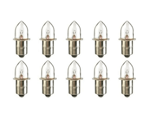 Solid Spare CEC Industries PR4 Bulbs, 2.33 V, 0.6291 W, P13.5s Base, B-3.5 Shape (Box of 10)