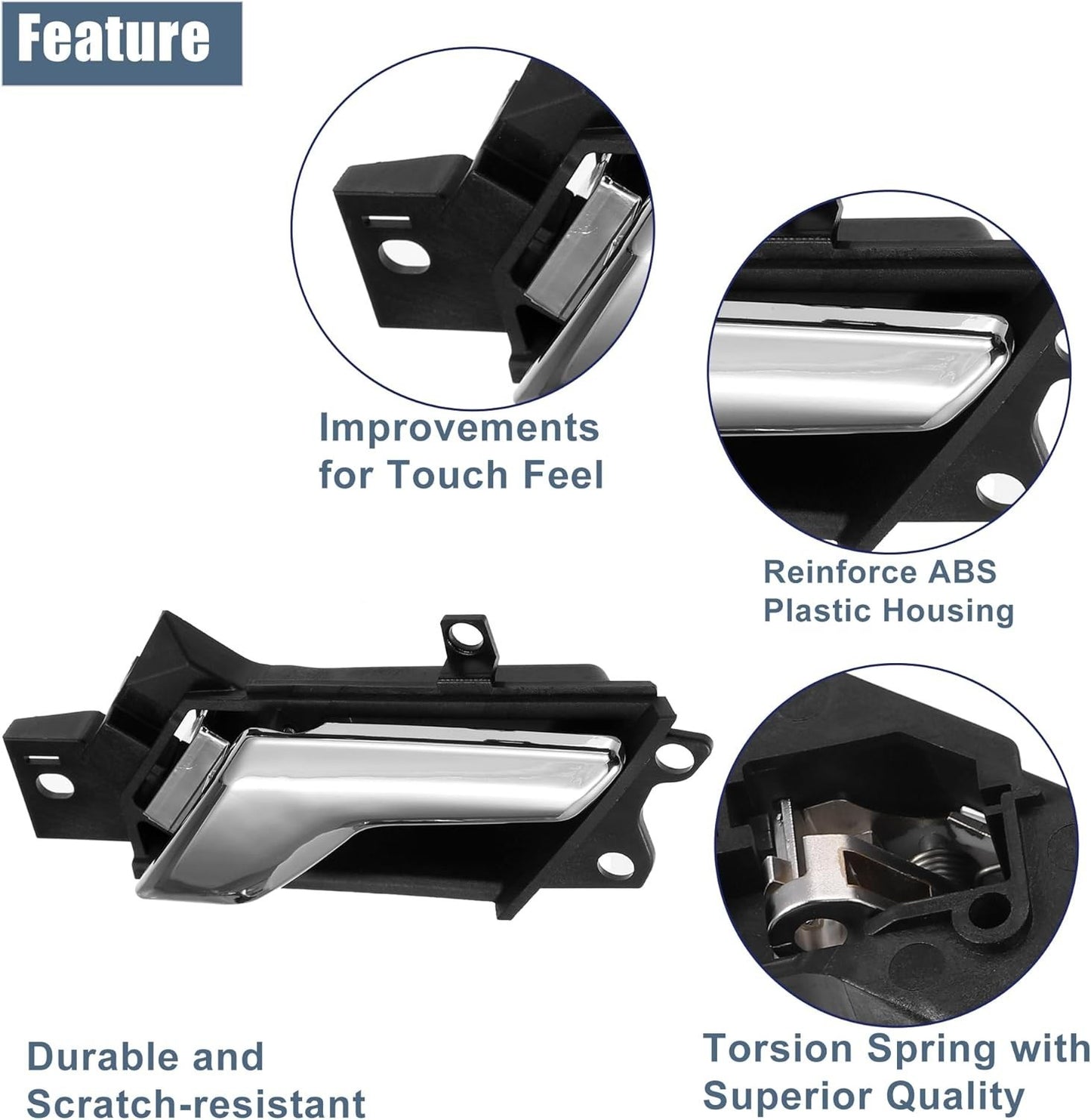 Door Inner Handle Chrome Left+Right For Chevy Captiva Sport 2012 2013 2014 2015