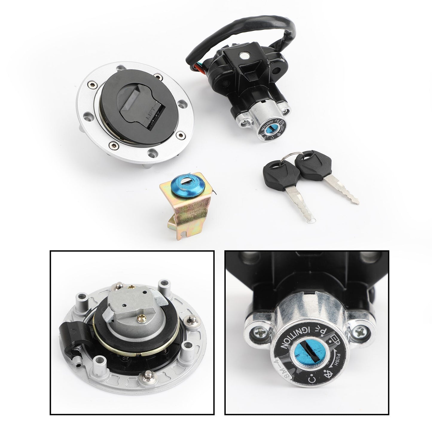 Ignition Switch Fuel Gas Cap Seat Lock Key Fit Suzuki DL650 DL1000 V-Strom 02~12