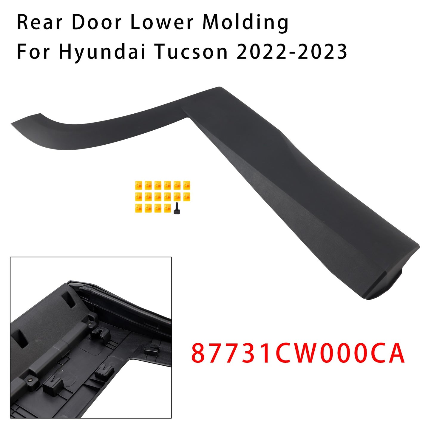 Rear Left Side Door Lower Molding 87731CW000CA For Hyundai Tucson 2022-2023*
