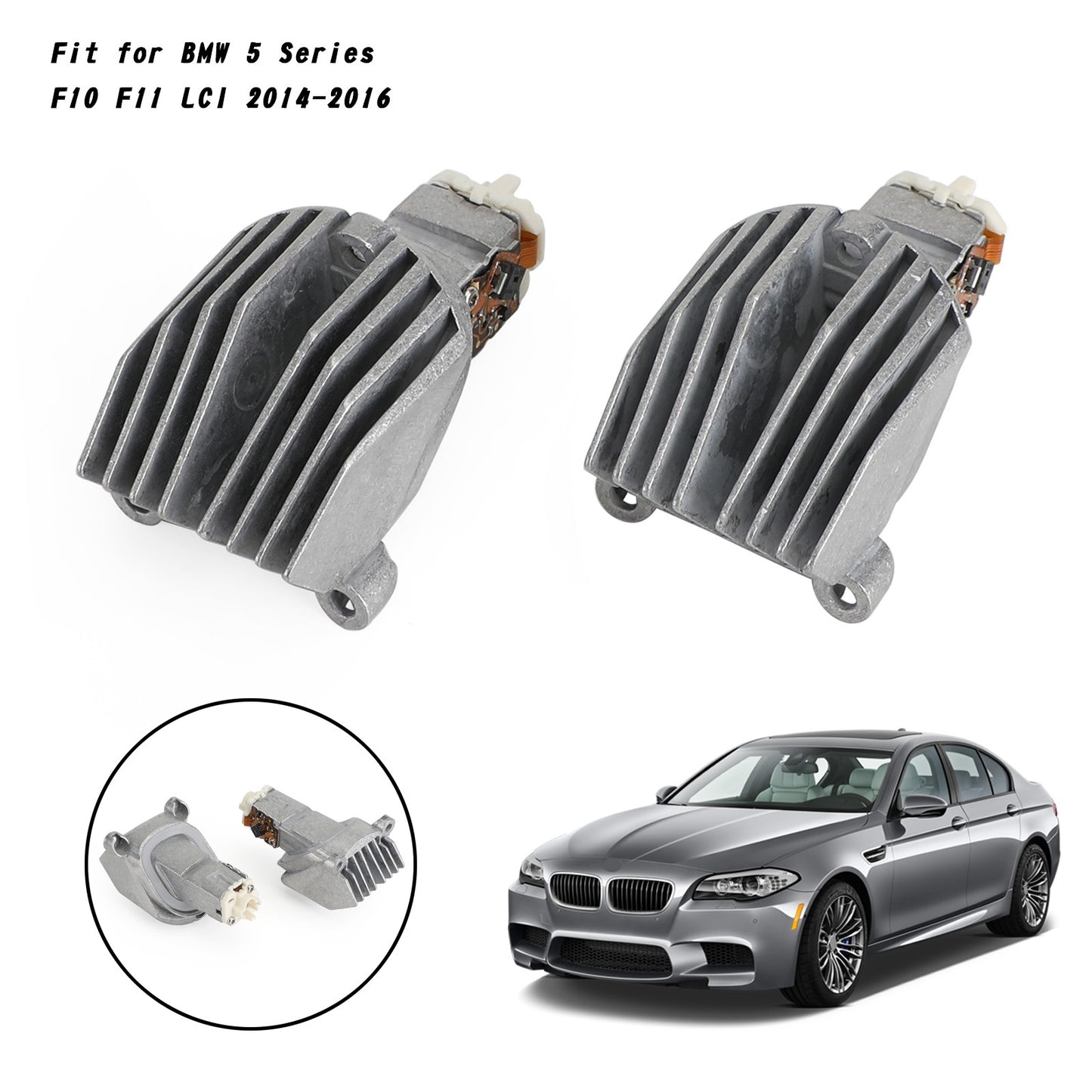 2x DRL LED Module 63117343876 Fit for 2014-2016 BMW 5 Series F10 F11 LCI 2015