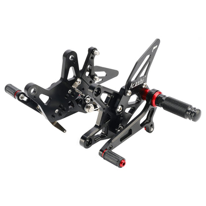 Racing Adjustable Rearsets Foot Pegs Black For Kawasaki ZX6R ZX-6R 2024-2025 24