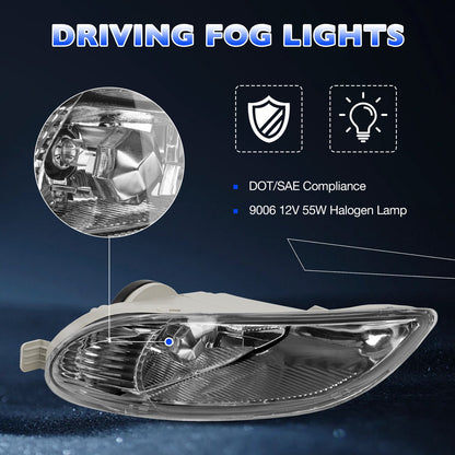 Pair Fog Lights-Driving Fog Lamps For 2002-2008 Toyota Camry Corolla Solara